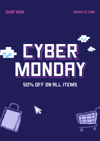 Pixel Cyber Monday Poster Design