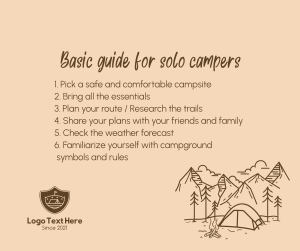 Guide for Solo Campers Facebook post