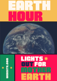 Mondrian Earth Hour Reminder Poster Design