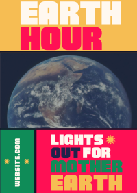 Mondrian Earth Hour Reminder Poster Image Preview