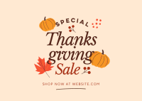 Thanksgiving Sale Postcard Image Preview