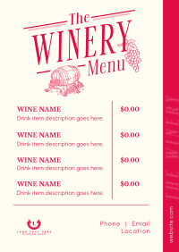 Elegant Rustic Winery Menu Image Preview