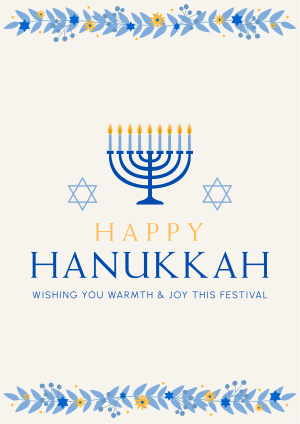 Floral Hanukkah Flyer Image Preview