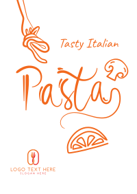 Italian Pasta Script Text Poster Image Preview