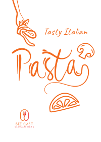 Italian Pasta Script Text Poster Image Preview