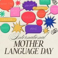 Modern Nostalgia International Mother Language Day Instagram Post Design