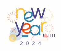 Abstract New Year Facebook Post Design