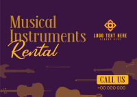 Music Instrument Rental Postcard Image Preview