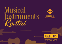 Music Instrument Rental Postcard Image Preview