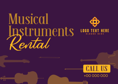 Music Instrument Rental Postcard Image Preview