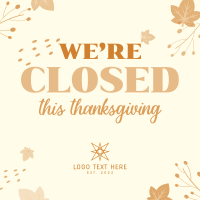 Closed On Thanksgiving Instagram Post Preview