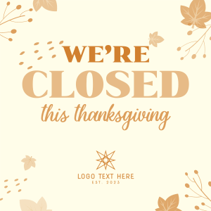 Closed On Thanksgiving Instagram post Image Preview