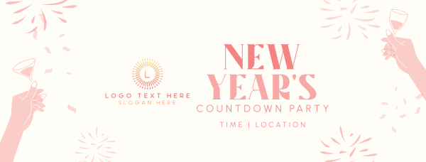 New Year Toast Countdown Facebook Cover Design Image Preview