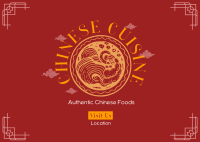Authentic Chinese Cuisine Postcard Design