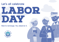 Happy Labor Day Postcard Design