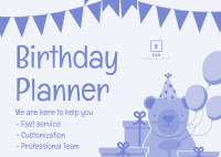 Birthday Planner Postcard Image Preview