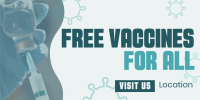 Free Vaccination For All Twitter Post Design