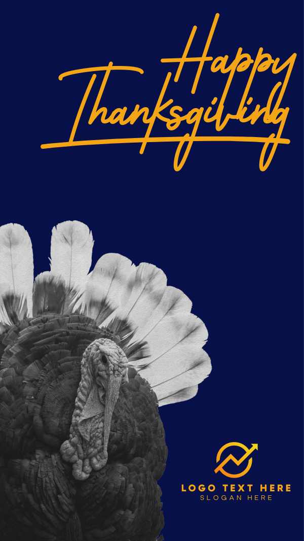 Thanksgiving Turkey Peeking Facebook Story Design Image Preview