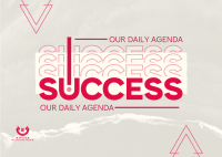 Success as Daily Agenda Postcard Design