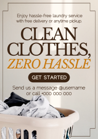 Rustic Minimalist Laundromat Delivery Poster Image Preview