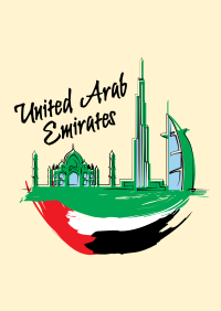 UAE City Scribbles Poster Image Preview