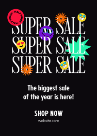 Funky Smiley Super Sale Poster Design