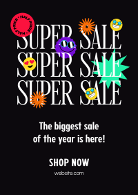 Funky Smiley Super Sale Poster Image Preview