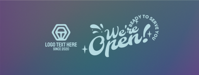 We're Open Funky Facebook cover Image Preview