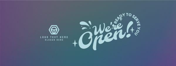 We're Open Funky Facebook Cover Design Image Preview