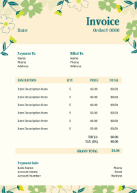 Quirky Floral Invoice Preview