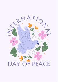 Floral Peace Dove Flyer Image Preview