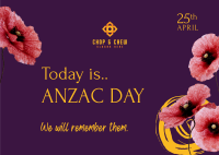 Anzac Day Message Postcard Image Preview