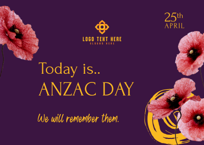 Anzac Day Message Postcard Image Preview