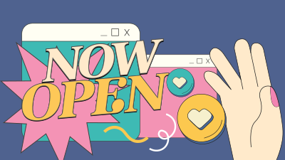 Retro Now Open Facebook event cover Image Preview