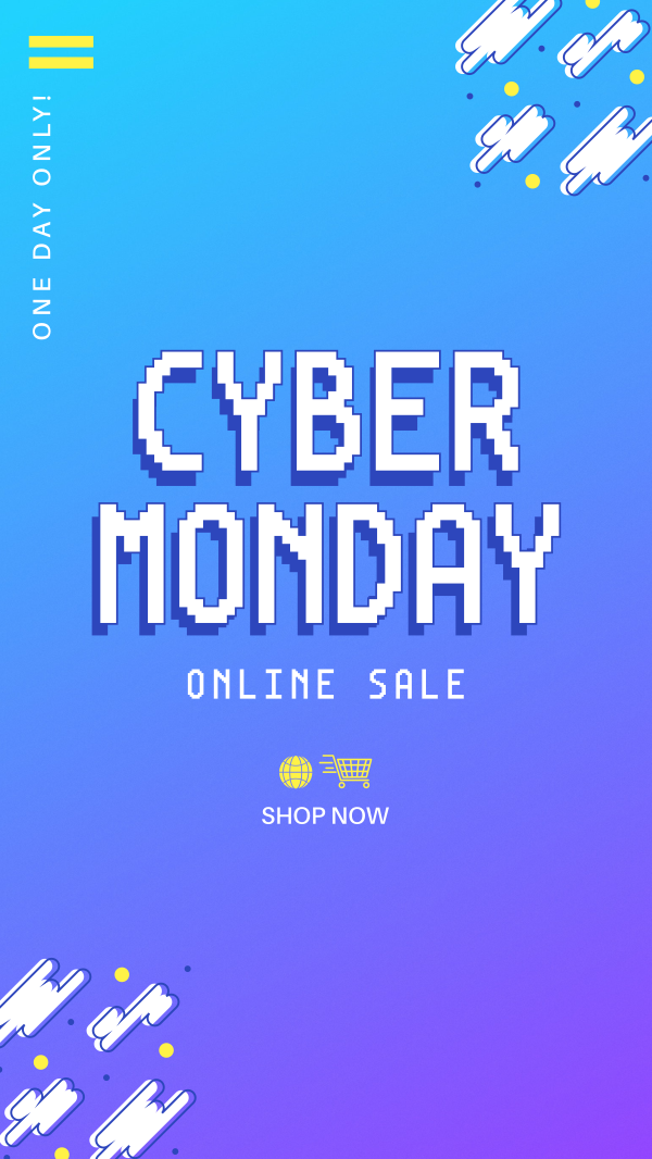 Pixel Cyber Sale Instagram Story Design Image Preview