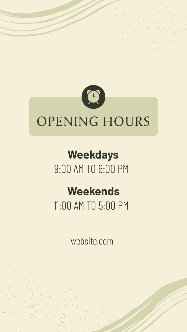 New Opening Hours Instagram Story Design