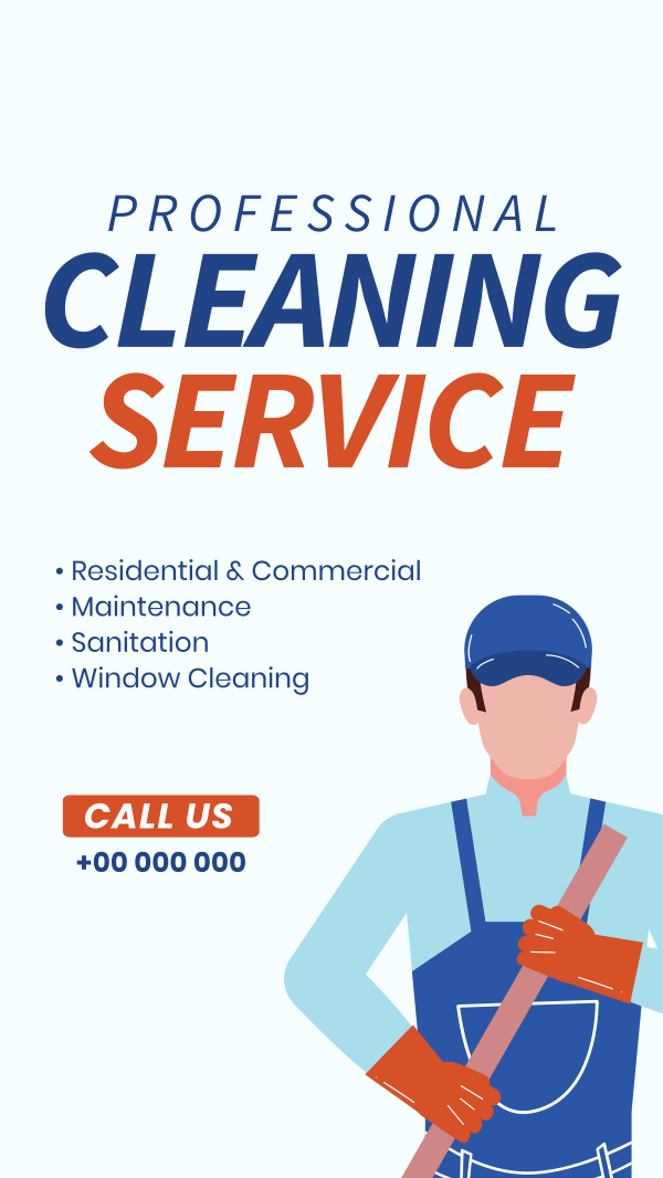 Janitorial Cleaning Instagram Story Design Image Preview