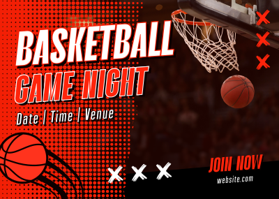 Basketball Game Night Postcard Image Preview