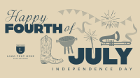 4th of July Illustration Facebook event cover Image Preview