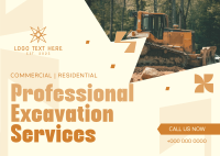 Professional Excavation Services Postcard Image Preview