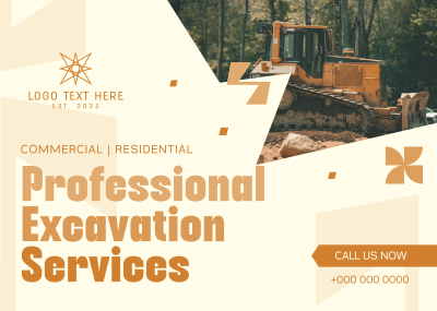Professional Excavation Services Postcard Image Preview