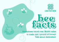 Honey Bee Facts Postcard Image Preview