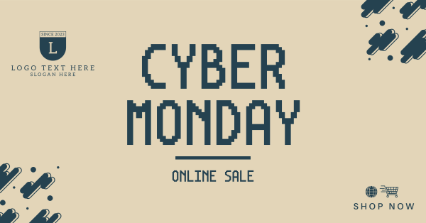 Pixel Cyber Sale Facebook Ad Design Image Preview