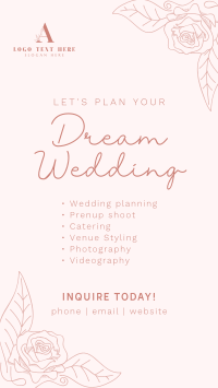 Minimal Floral Wedding Facebook story Image Preview