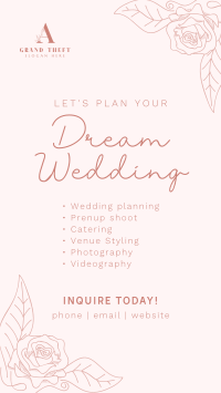 Minimal Floral Wedding Facebook Story Design