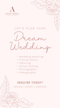 Minimal Floral Wedding Facebook story Image Preview