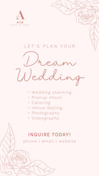 Minimal Floral Wedding Facebook story Image Preview