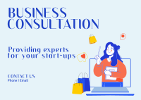 Online Business Consultation Postcard Design