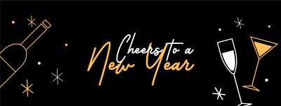 New Year Toast Facebook cover Image Preview