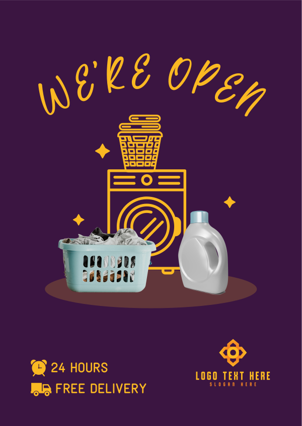 Laundry Shop Launch Flyer Design Image Preview